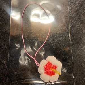 Beaded flower bag charm